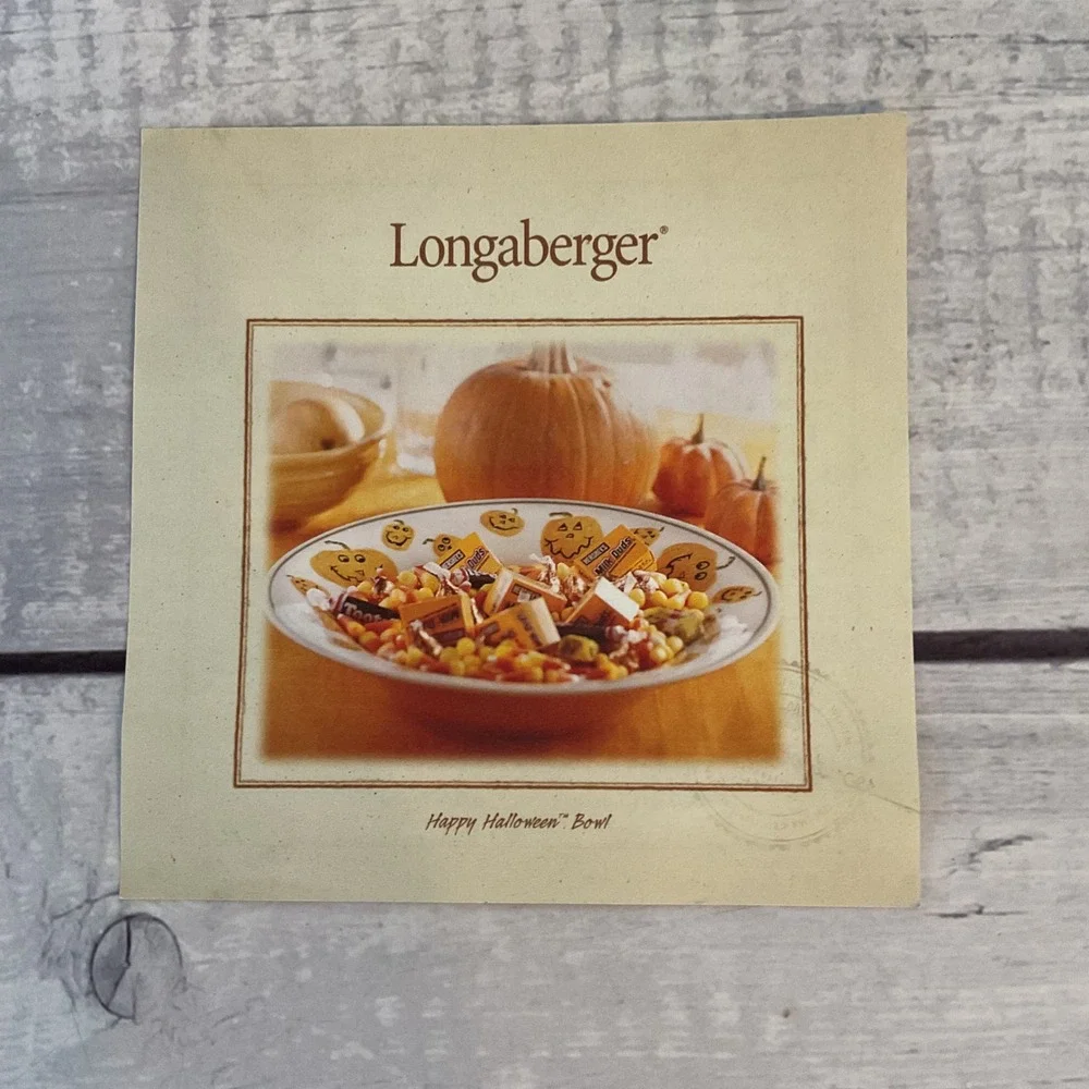 Longaberger Halloween Treats Bowl Jack O Lantern Pumpkin Pasta Serving 12 Inch